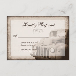 Carte RSVP Vintage pour vieux camion rustique