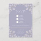 Carte RSVP Vintage romantique Lilac Blush Rose (Dos)