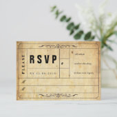 Carte RSVP Vintage Wedding (Debout devant)