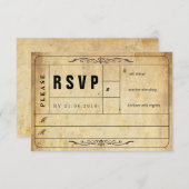Carte RSVP Vintage Wedding (Devant / Derrière)
