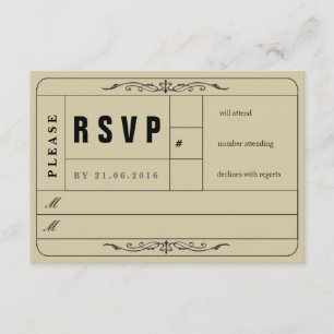 Carte RSVP Vintage Wedding