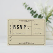 Carte RSVP Vintage Wedding (Debout devant)
