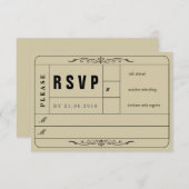Carte RSVP Vintage Wedding (Devant / Derrière)