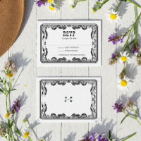 Carte RSVP vintage Western Cowboy Mariage campagna