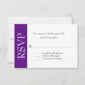 Carte RSVP violet et blanc tout usage (Devant)