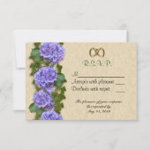 Carte RSVP violet Hydrangea (Devant)