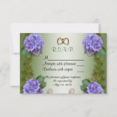 Carte RSVP violet Hydrangea (Devant)