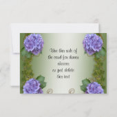 Carte RSVP violet Hydrangea (Dos)