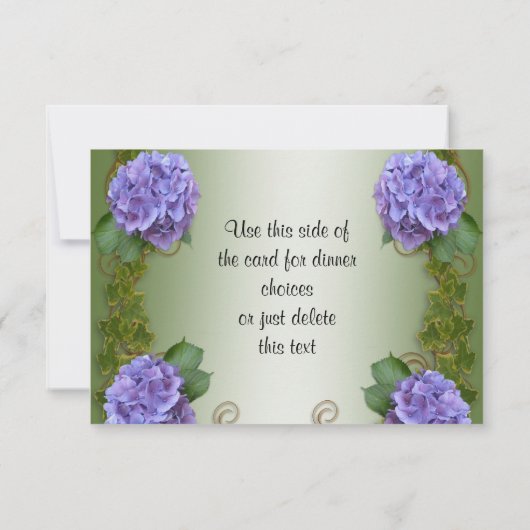 Carte RSVP violet Hydrangea (Dos)