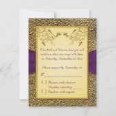 Carte RSVP Violet Royal et Or (Dos)