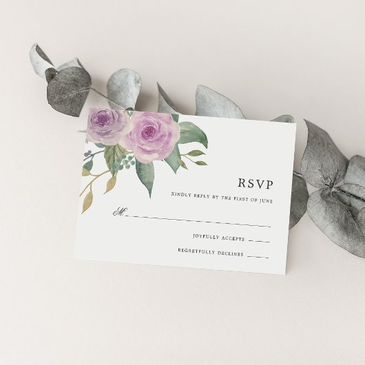 Carte RSVP Violet & Sage