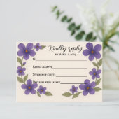 Carte RSVP Violet Veil (Debout devant)