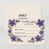Carte RSVP Violet Veil (Devant / Derrière)