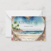 Carte RSVP Watercolor Beach Ocean Tropical Wedding (Devant)