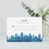 Carte RSVP Watercolor City Skyline (Debout devant)