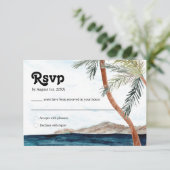 Carte RSVP Watercolor Punta Cana Tropical Beach (Debout devant)