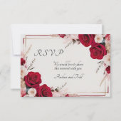 Carte RSVP Watercolor rouge (Devant)