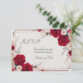 Carte RSVP Watercolor rouge (Debout devant)