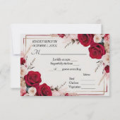 Carte RSVP Watercolor rouge (Dos)