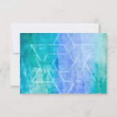 Carte RSVP Watercolor Streaks Blue Star de David (Dos)