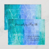 Carte RSVP Watercolor Streaks Blue Star de David (Devant / Derrière)