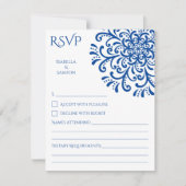 Carte RSVP Whimsical Blue Flourish (Devant)