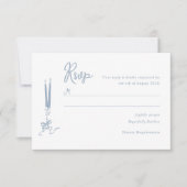 Carte RSVP Whimsical Dusty Blue Wedding (Devant)