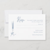 Carte RSVP Whimsical Dusty Blue Wedding (Devant)