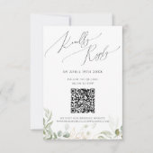 Carte RSVP Whimsical Green and Gold QR Code (Devant)