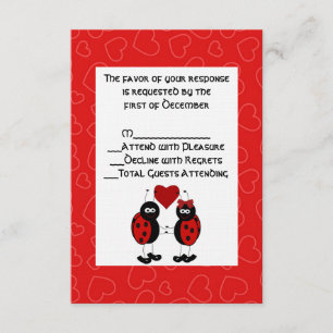 Carte RSVP Whimsical Ladybug Wedding Wedding