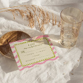 Carte RSVP Whimsical Modern Rose & Green Wedding