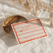 Carte RSVP Whimsical Modern Rose & Red Wedding.