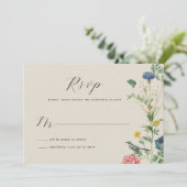 Carte RSVP Whimsical Secret Garden Fleurs sauvages (Debout devant)