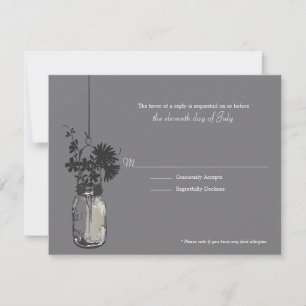 Carte RSVP Wid Flowers & Mason Jar