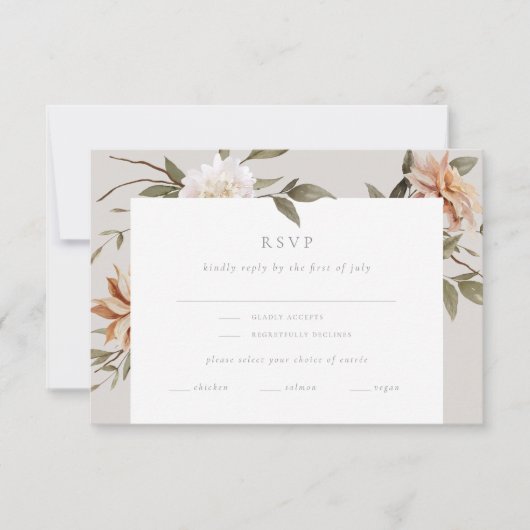 Carte RSVP Wild Florals avec Entrée Choice (Devant)
