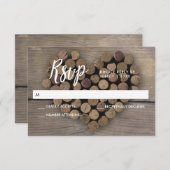 Carte RSVP Wine Cork Heart (Devant / Derrière)