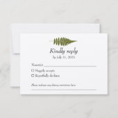 Carte RSVP Woodland Fern (Devant)