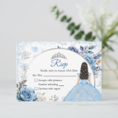 Carte RSVP Xv Anos Blue Magic Christmas Snowflake (Debout devant)