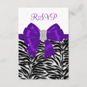 Carte RSVP Zèbre Violet