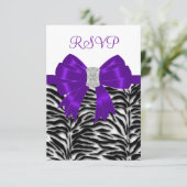 Carte RSVP Zèbre Violet (Debout devant)