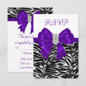 Carte RSVP Zèbre Violet (Devant / Derrière)