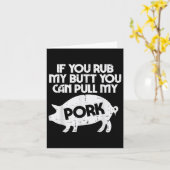 Carte Rub My Butt Pull My Pork Funny Bbq Barbecue Grilli (Fleur jaune)