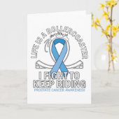 Carte Ruban bleu clair de sensibilisation au cancer de l (Fleur jaune)