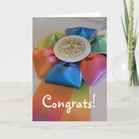 Carte Ruban coloré, Félicitations ! (Devant)
