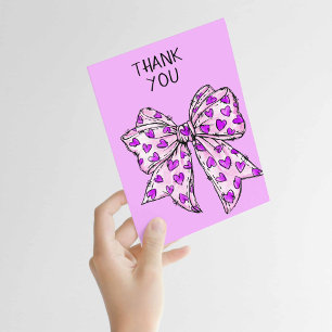 Carte Ruban Coquette Fantaisiste Cœur Violet Toute Occas