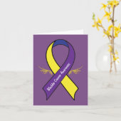 Carte Ruban de cancer de la vessie avec ailes (Fleur jaune)
