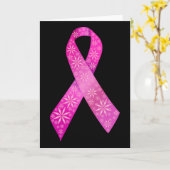 Carte Ruban de cancer du sein (Fleur jaune)