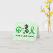 Carte Ruban de conscience de vert d'espoir d'amour de (Fleur jaune)