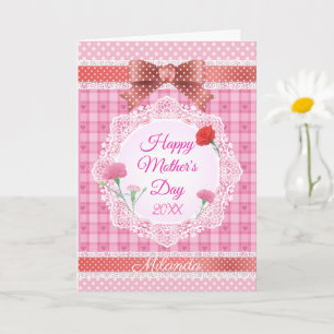 Carte Ruban de dentelle Joyeuse fête des mères