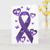 Carte Ruban de sensibilisation au pourpre (Fleur jaune)